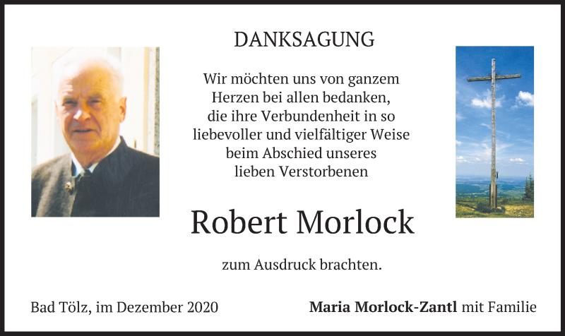  Traueranzeige für Robert Morlock vom 02.12.2020 aus merkurtz