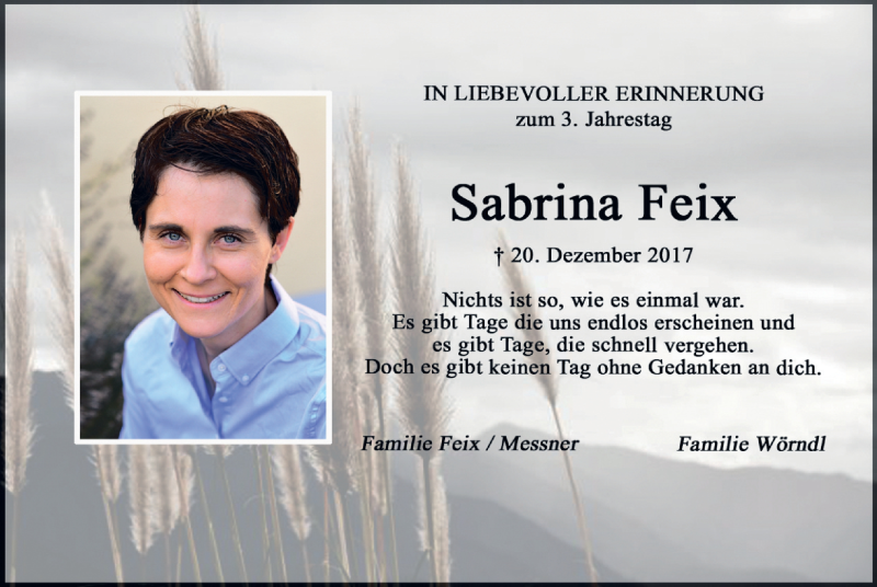  Traueranzeige für Sabrina Feix vom 19.12.2020 aus merkurtz