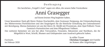 Traueranzeige von Anni Grasegger von merkurtz