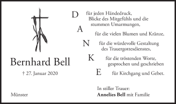 Traueranzeige von Bernhard  Bell