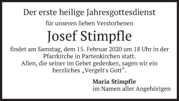 Traueranzeige von Josef Stimpfle von merkurtz