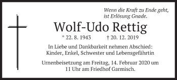 Traueranzeige von Wolf-Udo Rettig von merkurtz