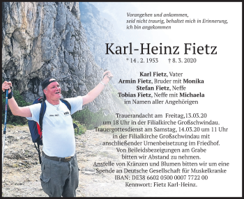 Traueranzeige von Karl-Heinz Fietz von merkurtz