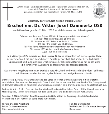 Traueranzeige von Viktor Josef Dammertz von merkurtz