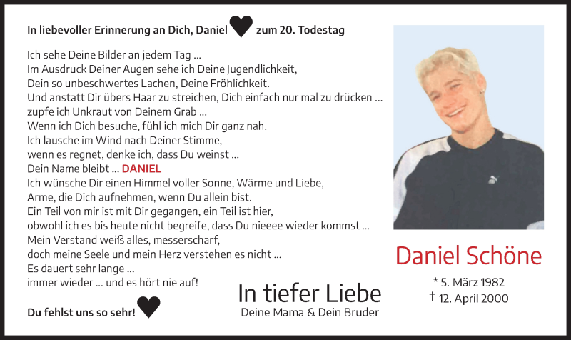 Traueranzeigen Von Daniel Schone Trauer Merkur De