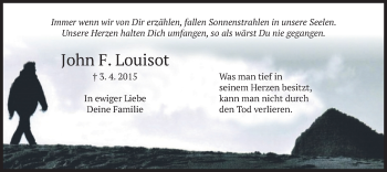 Traueranzeige von John F. Louisot von merkurtz