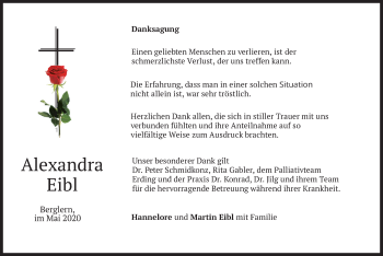Traueranzeige von Alexandra Eibl von merkurtz