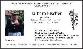 Traueranzeige von Barbara Fischer von merkurtz