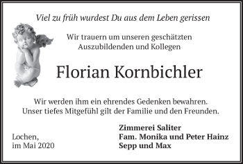 Traueranzeige von Florian Kornbichler von merkurtz