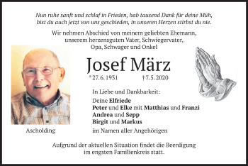 Traueranzeige von Josef März von merkurtz