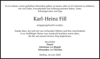 Traueranzeige von Karl-Heinz Fill von merkurtz