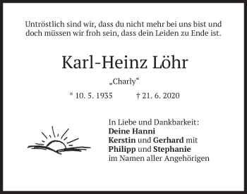 Traueranzeige von Karl-Heinz Löhr von merkurtz