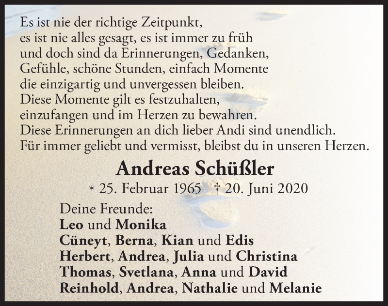  Traueranzeige für Andreas Schüßler vom 11.07.2020 aus merkurtz