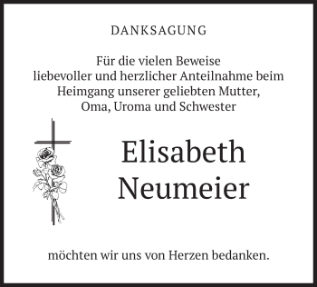 Traueranzeige von Elisabeth Neumeier von merkurtz