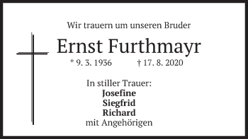 Traueranzeige von Ernst Furthmayr