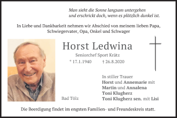 Traueranzeige von Horst Ledwina von merkurtz
