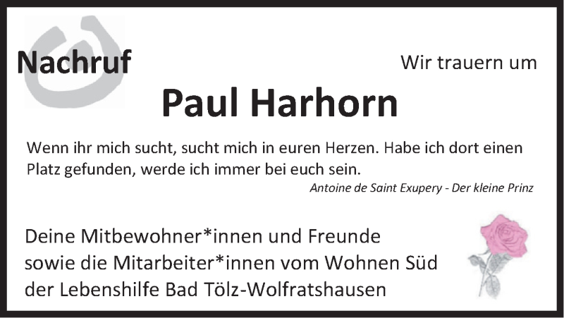  Traueranzeige für Paul Harhorn vom 28.08.2020 aus merkurtz