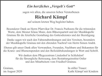 Traueranzeige von Richard Kämpf