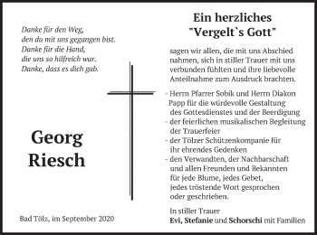 Traueranzeige von Georg Riesch von merkurtz