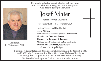 Traueranzeige von Josef Maier