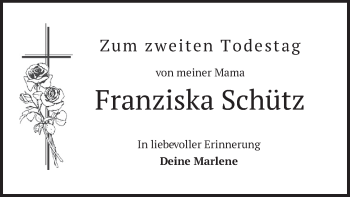 Traueranzeige von Franziska Schütz von merkurtz