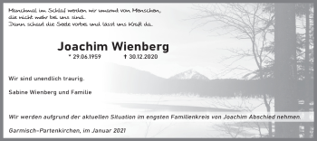 Traueranzeige von Joachim Wienberg von merkurtz