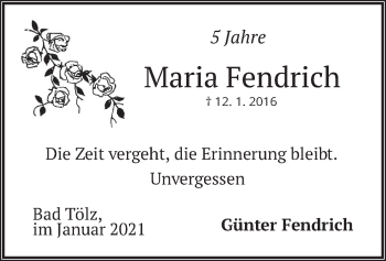 Traueranzeige von Maria Fendrich von merkurtz
