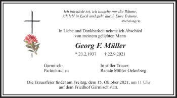 Traueranzeige von Georg F. Müller von merkurtz