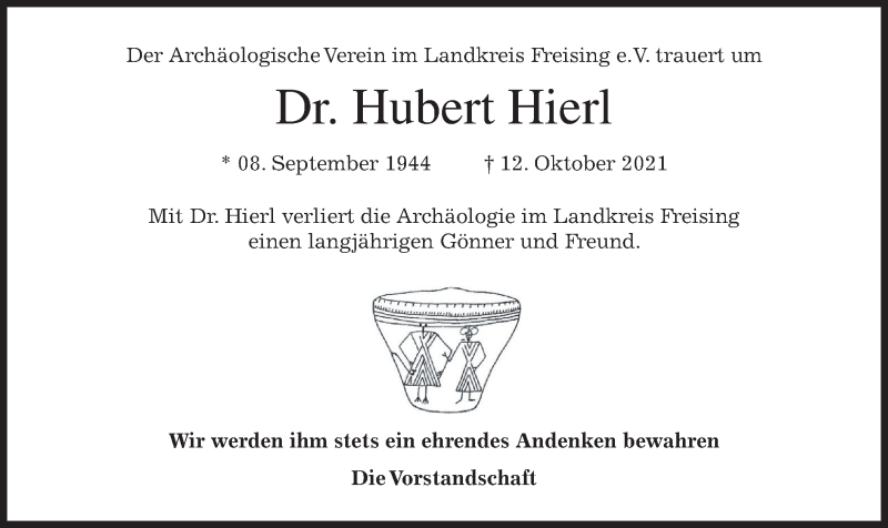  Traueranzeige für Hubert Hierl vom 16.10.2021 aus merkurtz