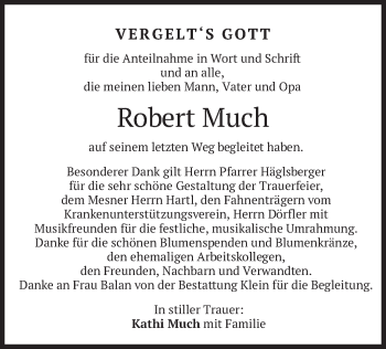 Traueranzeige von Robert Much von merkurtz