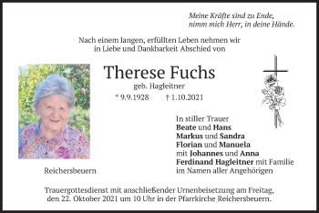 Traueranzeige von Therese Fuchs von merkurtz