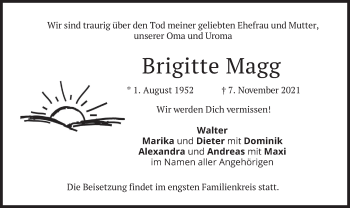 Traueranzeige von Brigitte Magg von merkurtz