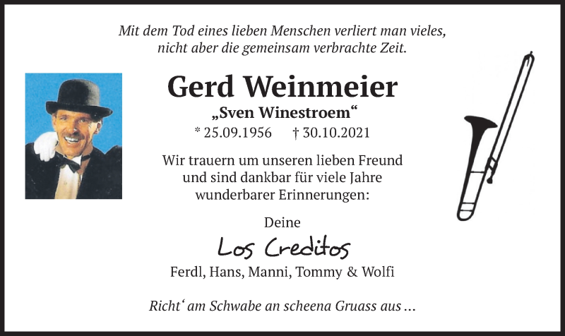  Traueranzeige für Gerd Weinmeier vom 08.11.2021 aus merkurtz