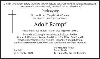 Traueranzeige von Adolf Rampf von merkurtz