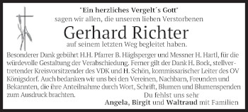 Traueranzeige von Gerhard Richter von merkurtz