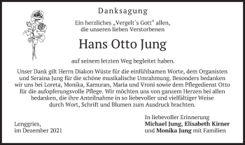 Traueranzeige von Hans Otto Jung von merkurtz