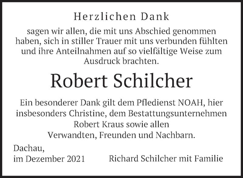  Traueranzeige für Robert Schilcher vom 18.12.2021 aus merkurtz