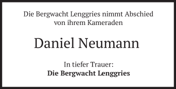 Traueranzeige von Daniel Neumann von merkurtz