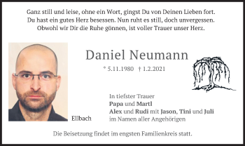 Traueranzeige von Daniel Neumann von merkurtz