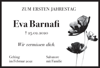 Traueranzeige von Eva Barnafi von merkurtz