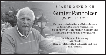 Traueranzeige von Günter Panholzer von merkurtz