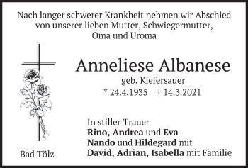 Traueranzeige von Anneliese Albanese von merkurtz