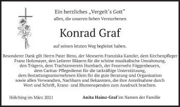 Traueranzeige von Konrad Graf von merkurtz