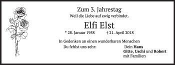 Traueranzeige von Elfi Elst von merkurtz