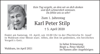 Traueranzeige von Karl Peter Stilp von merkurtz