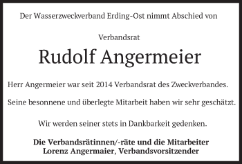 Traueranzeige von Rudolf Angermeier von merkurtz
