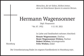 Traueranzeige von Hermann Wagensonner von merkurtz