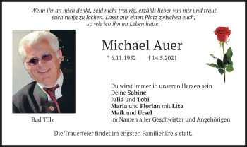 Traueranzeige von Michael Auer von merkurtz
