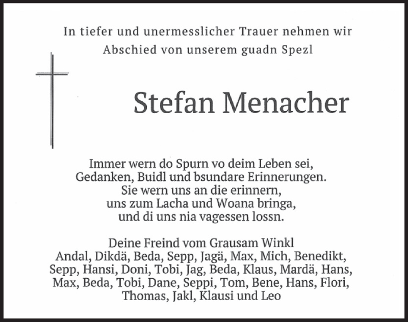  Traueranzeige für Stefan Menacher vom 31.05.2021 aus merkurtz