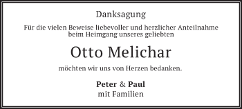 Traueranzeige von Otto Melichar